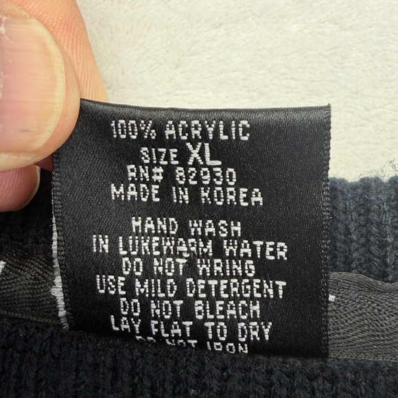 Vintage Match One Sport Mens XL Black Hockey Jersey Sweater 00 Heavy Knit Rare - Picture 3 of 9